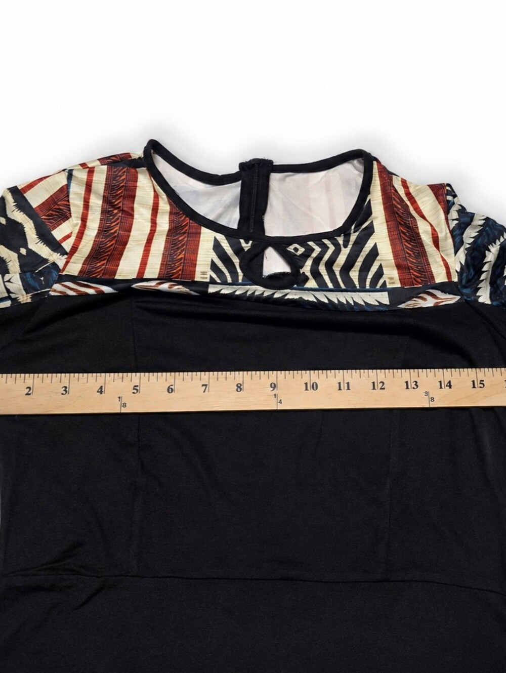 Black Boho Tribal Print Bell Sleeve Maxi Dress Size Small NWOT - Picture 5 of 6